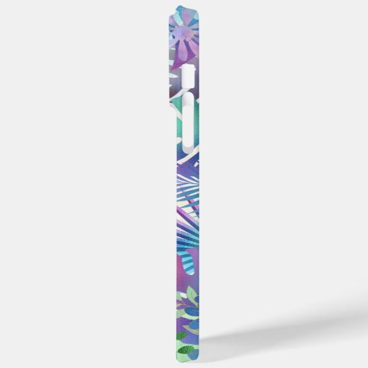 Tropische Blätter, Aquamarin & grün Ombre, Lavende Case-Mate iPhone Hülle (Rückseite / Links)