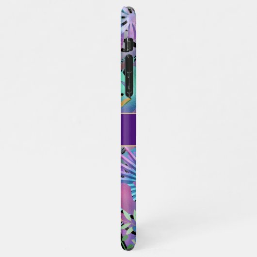 Tropische Blätter, Aquamariner Name der DIY, Vs 2 iPhone Hülle (Linke Seite)