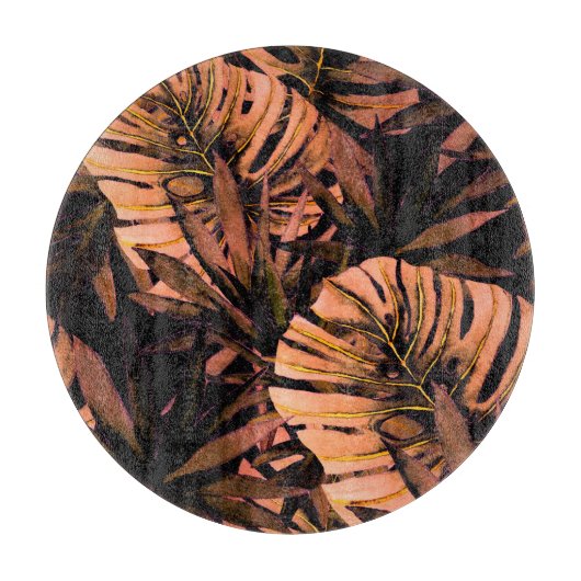 Tropische Blätter Aquarell, nahtlose Badebekleidun Schneidebrett (Vorderseite)