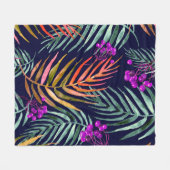 Tropische Blätter. Aquarellfarbene Blätter eines B Fleecedecke (Vorderseite (Horizontal))