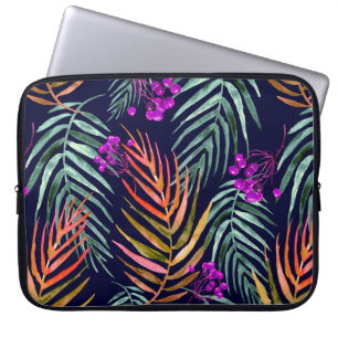 Tropische Blätter. Aquarellfarbene Blätter eines B Laptopschutzhülle