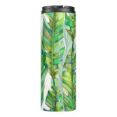 Tropische Blätter: Aquarellfarbenes, nahtloses Mus Thermosbecher (Rückseite)