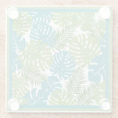 Tropische Blätter, Atemberaubende Farben, Glasuntersetzer (Rückseite)