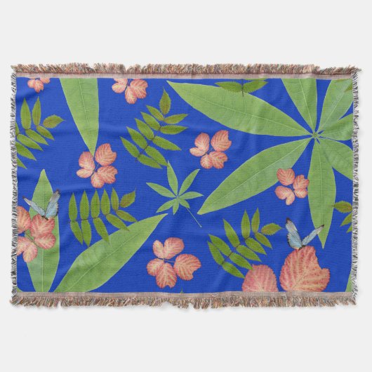 Tropische Blätter auf blau Decke (Vorderseite)