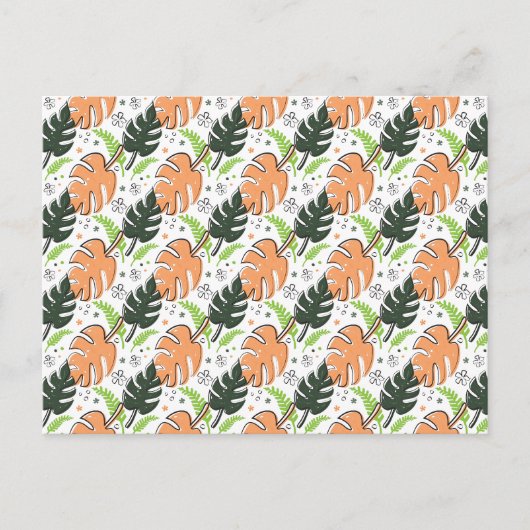 Tropische Blätter auf Postkarte (Vorderseite)