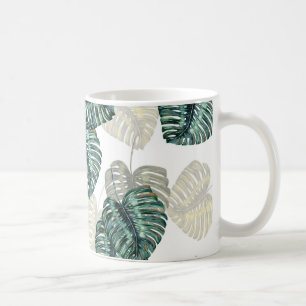 Tropische Blätter auf Weiß Kaffeetasse