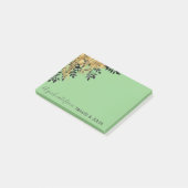 Tropische Blätter aus Glam Black & Gold Post-it Klebezettel (angewinkelt)