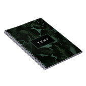 Tropische Blätter aus grün und schwarz Chic Chic C Notizblock (Rechte Seite)