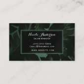 Tropische Blätter aus grün und schwarz Chic Chic C Visitenkarte (Rückseite)