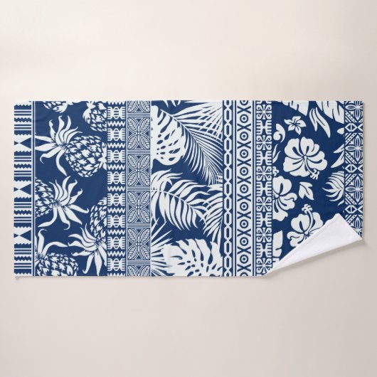 Tropische Blätter aus Hibiskus Badehandtuch (Badehandtuch)