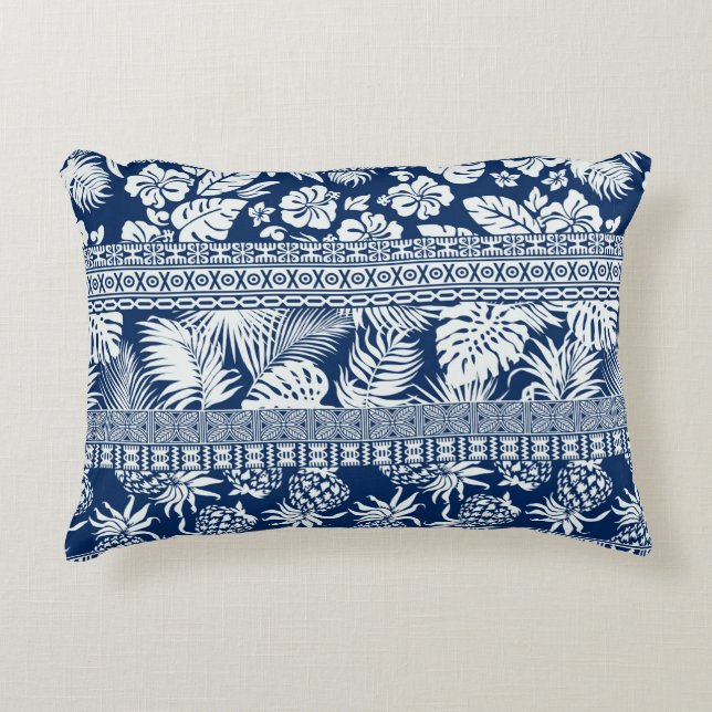 Tropische Blätter aus Hibiskus Dekokissen (Vorderseite)