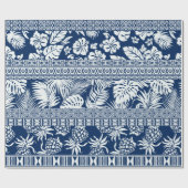 Tropische Blätter aus Hibiskus Geschenkpapier (Flach)