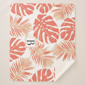 Tropische Blätter aus Korallen und Gold und Monogr Sherpadecke (Vorderseite)