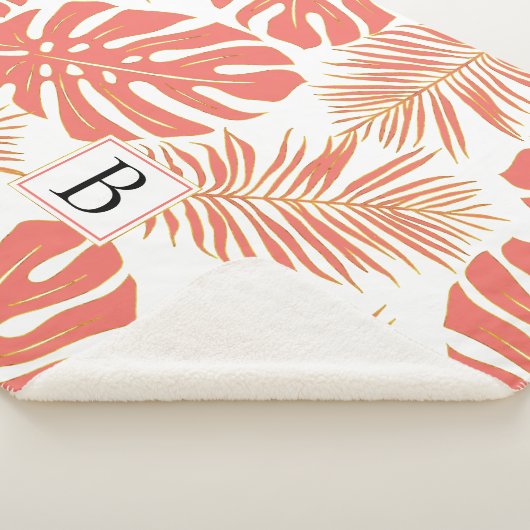 Tropische Blätter aus Korallen und Gold und Monogr Sherpadecke (3/4)