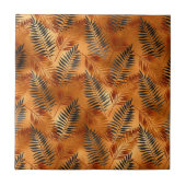 Tropische Blätter aus Kupfergraupalme Fliese (Vorderseite)