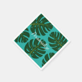 Tropische Blätter aus Palmblättern Serviette (Ecke)