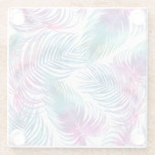 Tropische Blätter aus Palmen, Blumenmuster aus dem Glasuntersetzer (Rückseite)