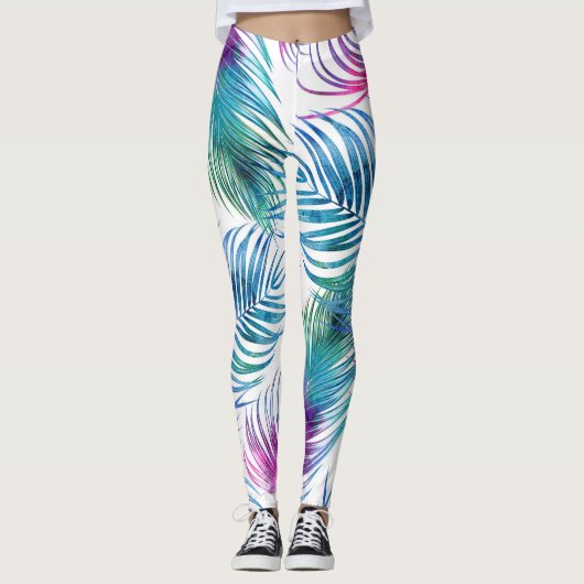 Tropische Blätter aus Palmen, Blumenmuster aus dem Leggings (Vorderseite)