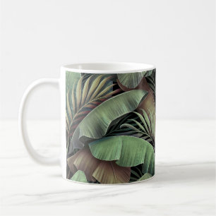Tropische Blätter aus Palmen, handgezeichnet 3D-Il Kaffeetasse