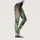 Tropische Blätter aus Palmen, handgezeichnet 3D-Il Leggings (Rechts)