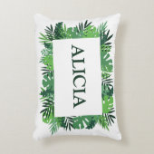 Tropische Blätter aus Palmen individuelle Name Dekokissen (Vorderseite(Vertikal))