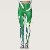 Tropische Blätter aus Palmen Leggings (Vorderseite)