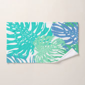 Tropische Blätter aus Palmen mit Monogramm Badhandtuch Set (Handtuch)