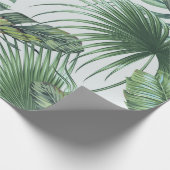 Tropische Blätter aus Palmen, Monstera, Bananenbla Geschenkpapier (Ecke)