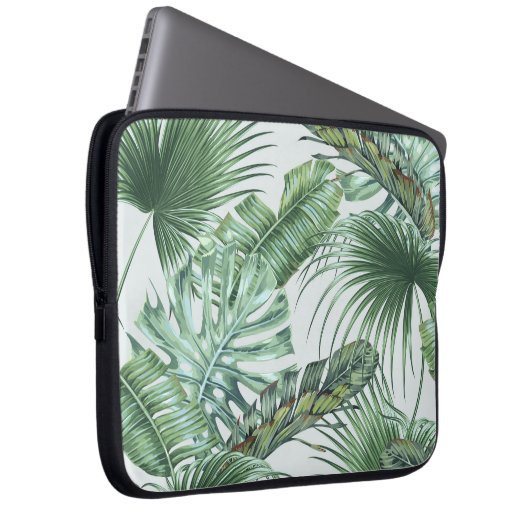 Tropische Blätter aus Palmen, Monstera, Bananenbla Laptopschutzhülle (Vorne Rechts)