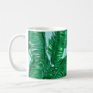 Tropische Blätter aus Palmen nahtlos Vintage Blume Kaffeetasse