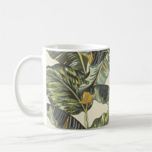 Tropische Blätter aus Palmen, Seeschwalbe Kaffeetasse