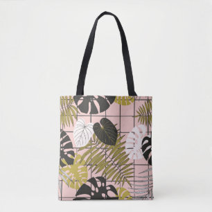 Tropische Blätter aus Palmen, stilvoller Sommer. Tasche
