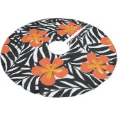 Tropische Blätter aus Palmen, Vintager Aperitif. Polyester Weihnachtsbaumdecke (Schrägansicht)