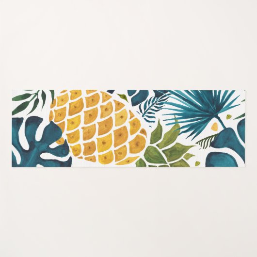 Tropische Blätter aus Palmenblättern Yogamatte (Vorderseite (Horizontal))