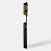 Tropische Blätter aus Schwarz und Gold iPhone Hülle (Rechte Seite)