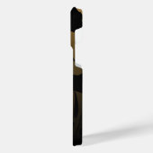 Tropische Blätter aus Schwarz und Gold iPhone Hülle (Linke Seite)