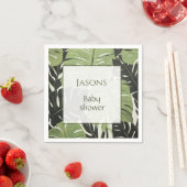 Tropische Blätter Baby Dusche Name Serviette (Beispiel)