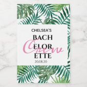 Tropische Blätter Bachelorette Crew Party Weinetikett (Einzelnes Label)