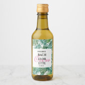 Tropische Blätter Bachelorette Crew Party Weinetikett (Vorderseite)
