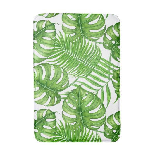 Tropische Blätter Badematte (Vorderseite Vertikal)