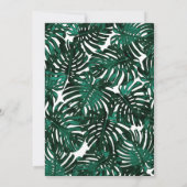 Tropische Blätter Beach Green Palm Hochzeit Einladung (Rückseite)