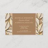 Tropische Blätter Beige Elegante Visitenkarte (Vorderseite)