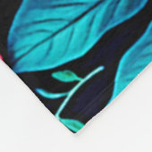 Tropische Blätter blühen Kunst Fleecedecke (Ecke)