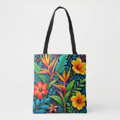 Tropische Blätter blühen Kunst Tasche (Vorderseite)