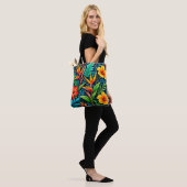 Tropische Blätter blühen Kunst Tasche (Am Model)
