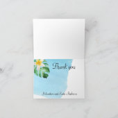 Tropische Blätter Blume Danke, kleine Notizkarte Dankeskarte (Innenseite)
