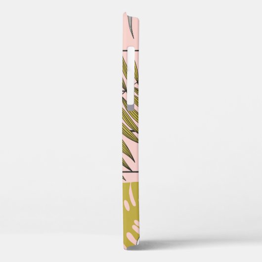 Tropische Blätter, Blume, handgemalte Muster. Case-Mate iPhone Hülle (Rückseite / Links)