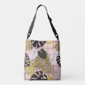 Tropische Blätter, Blume, handgemalte Muster. Tragetaschen Mit Langen Trägern (Rückseite)