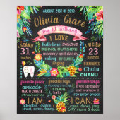 Tropische Blätter Blume Luau Hawaiian Zeichen Poster (Vorne)