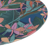 Tropische Blätter, Blume: Vintag ausgekleidet. Schneidebrett (Ecke)